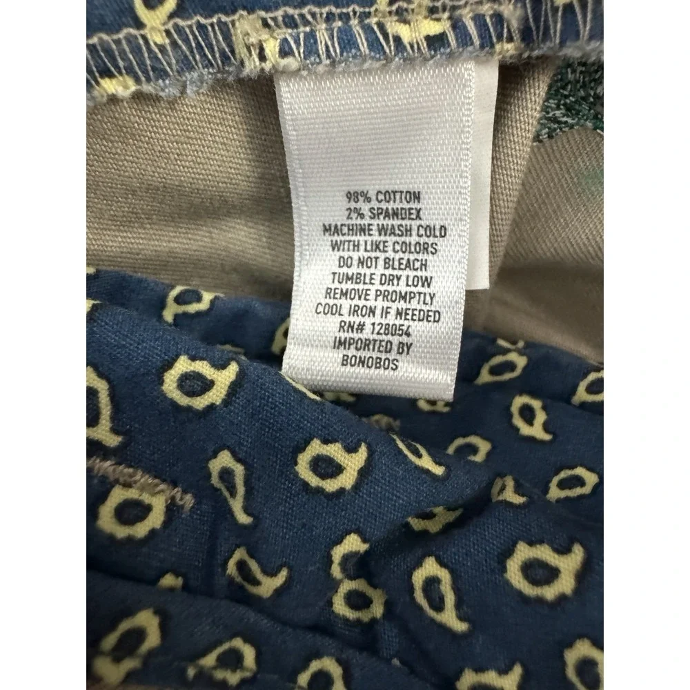 Bonobos Original Chino Pants Men's 35x30 Beige Palm Tree Print Athletic Fit NWOT